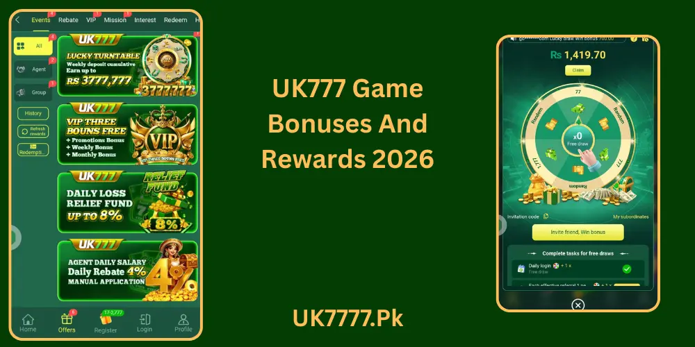 UK777 Game bonuses And Rewards