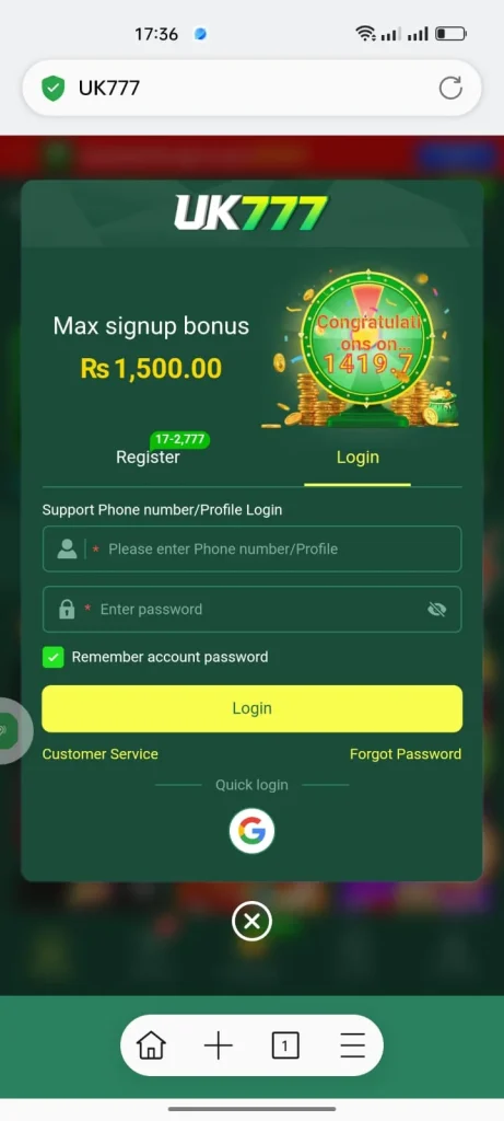 UK777 Login